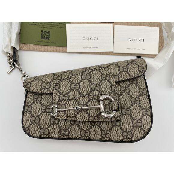 $2800 BRAND NEW GUCCI 1955 HORSEBIT GG SUPREME CANVAS MINI SHOULDER BAG - Picture 12 of 16